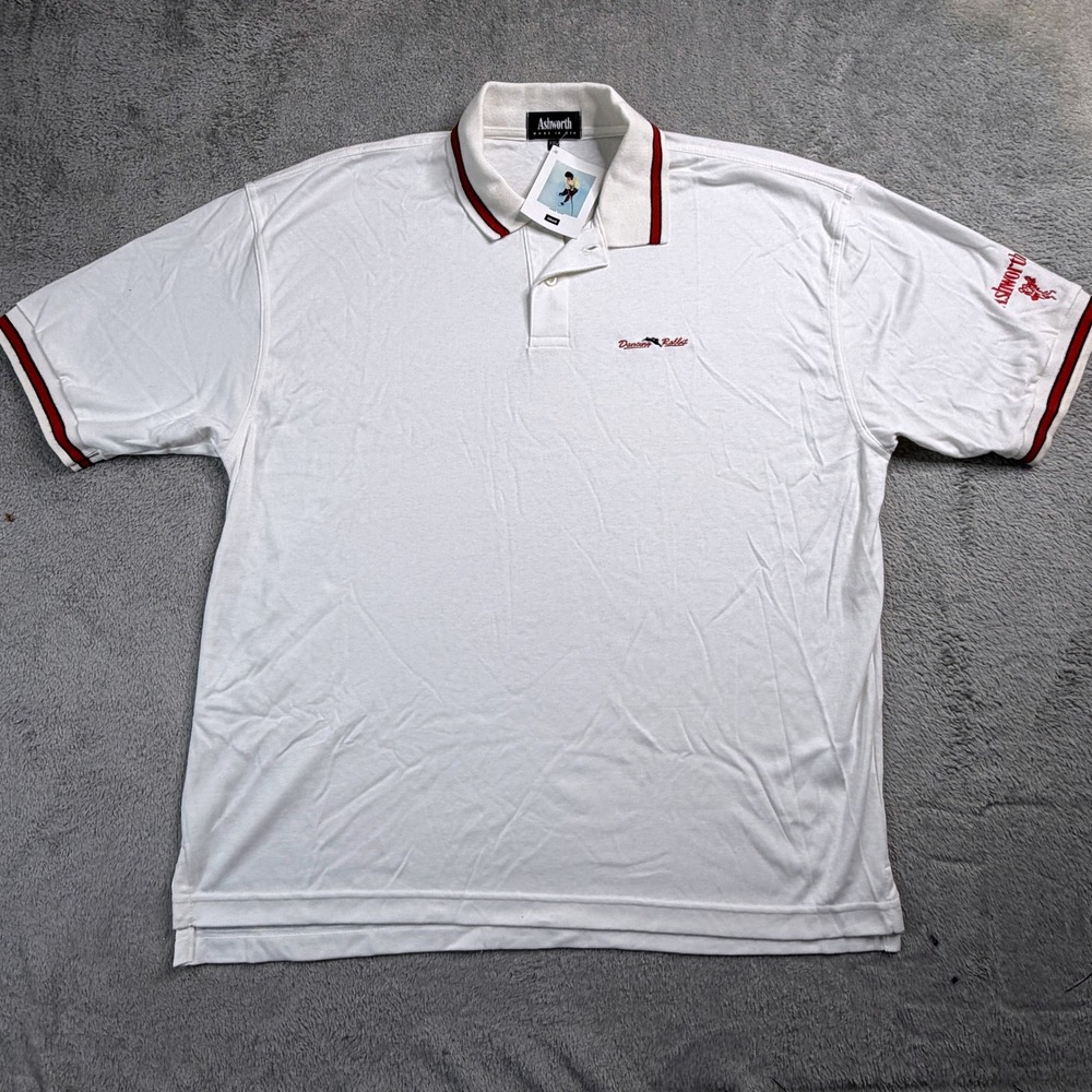 NWT Ashworth Mens XXL White Dancing Rabbit Golf Polo Shirt Short Sleeve USA Made